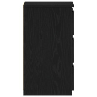 Produktbild för Nattduksbord 2 pcs Svart Ek 40 x 35 x 62,5 cm Konstruerat trä