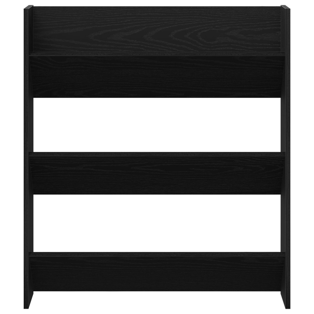 Produktbild för Skoskåp 80 x 18 x 90 cm Konstruerat trä Svart Ek