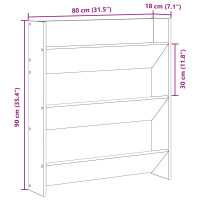 Produktbild för Skoskåp 80 x 18 x 90 cm Konstruerat trä Svart Ek