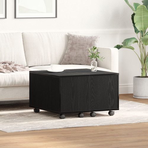 vidaXL Kaffeebord Svart Ek 60 x 60 x 38 cm Konstruerat trä