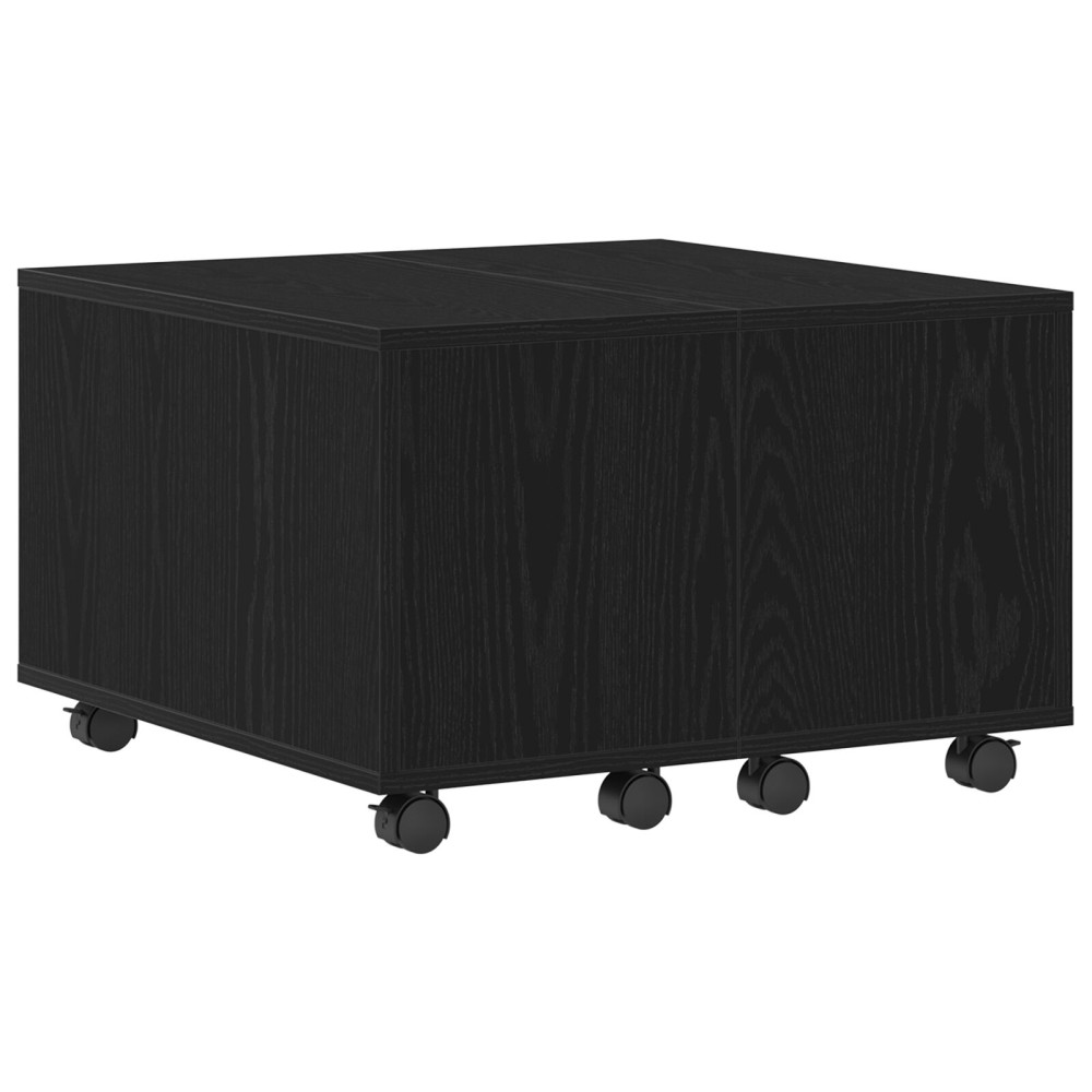Produktbild för Kaffeebord Svart Ek 60 x 60 x 38 cm Konstruerat trä