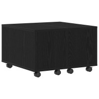 Produktbild för Kaffeebord Svart Ek 60 x 60 x 38 cm Konstruerat trä