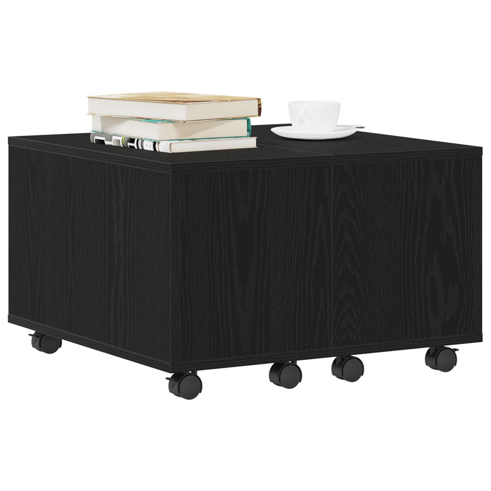Produktbild för Kaffeebord Svart Ek 60 x 60 x 38 cm Konstruerat trä