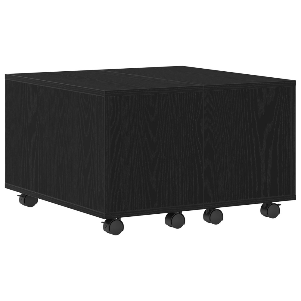 Produktbild för Kaffeebord Svart Ek 60 x 60 x 38 cm Konstruerat trä