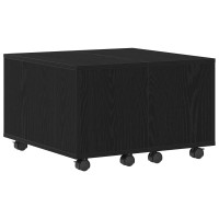 Produktbild för Kaffeebord Svart Ek 60 x 60 x 38 cm Konstruerat trä