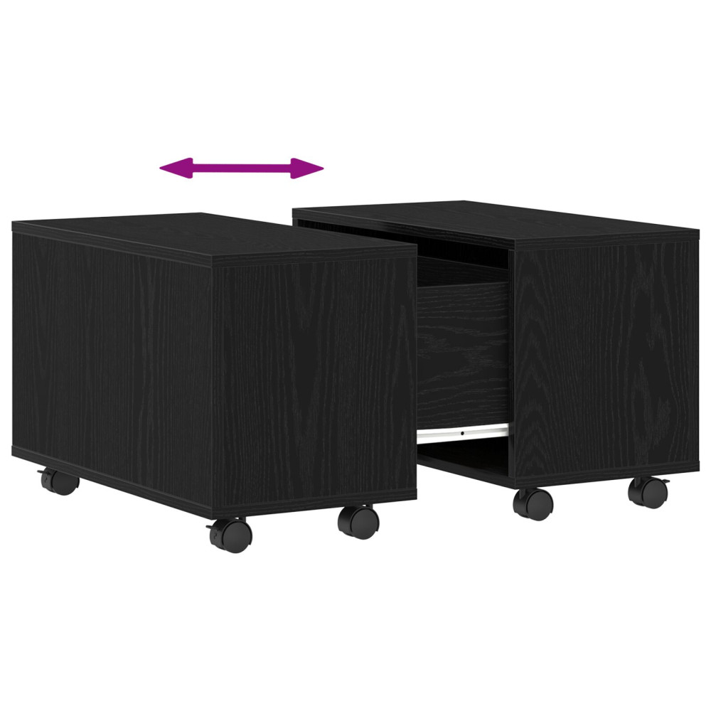 Produktbild för Kaffeebord Svart Ek 60 x 60 x 38 cm Konstruerat trä