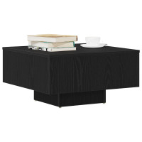 Produktbild för Kaffeebord Svart Ek 60 x 60 x 31,5 cm Konstruerat trä