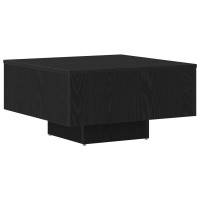 Produktbild för Kaffeebord Svart Ek 60 x 60 x 31,5 cm Konstruerat trä