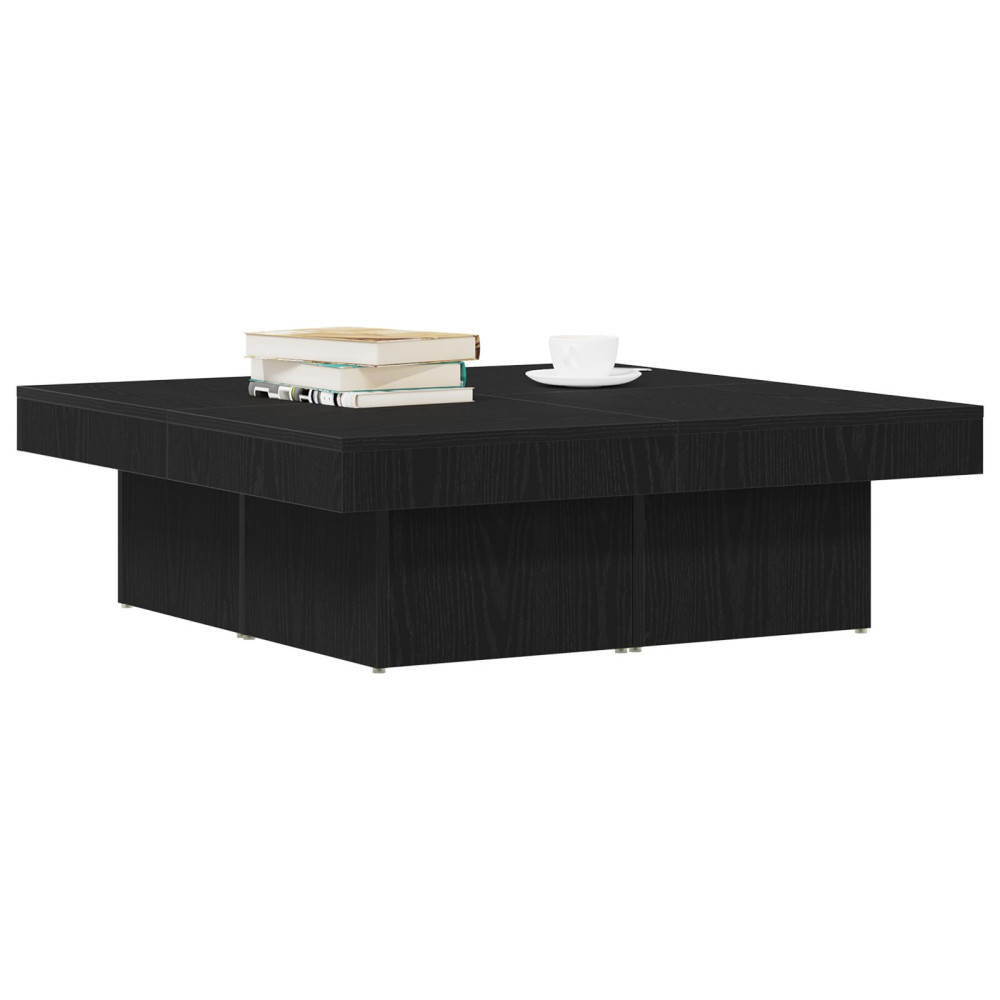 Produktbild för Kaffeebord Svart Ek 90 x 90 x 28 cm Konstruerat trä