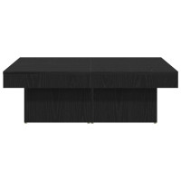 Produktbild för Kaffeebord Svart Ek 90 x 90 x 28 cm Konstruerat trä