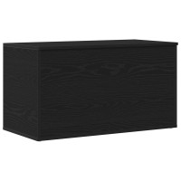Produktbild för Förvaringslåda Svart Ek 84 x 42 x 46 cm Konstruerat trä