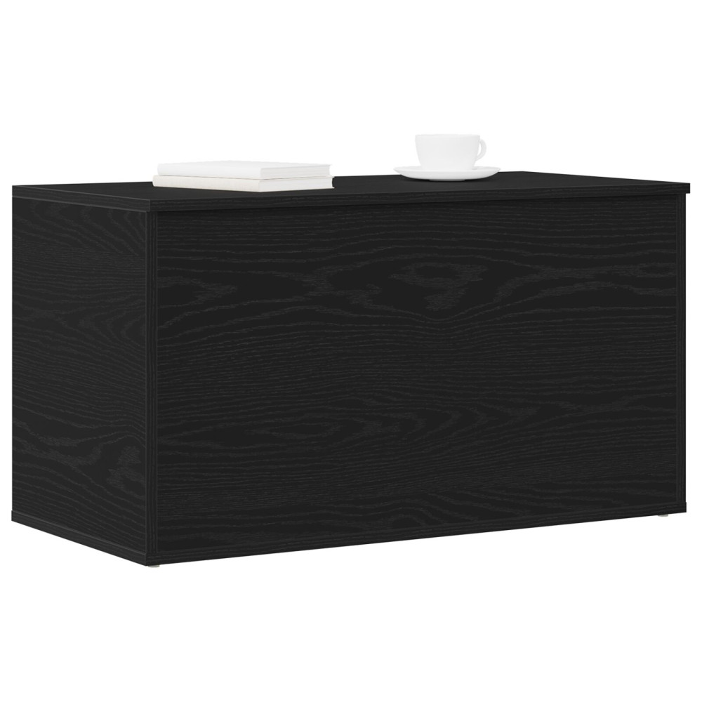 Produktbild för Förvaringslåda Svart Ek 84 x 42 x 46 cm Konstruerat trä