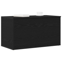 Produktbild för Förvaringslåda Svart Ek 84 x 42 x 46 cm Konstruerat trä