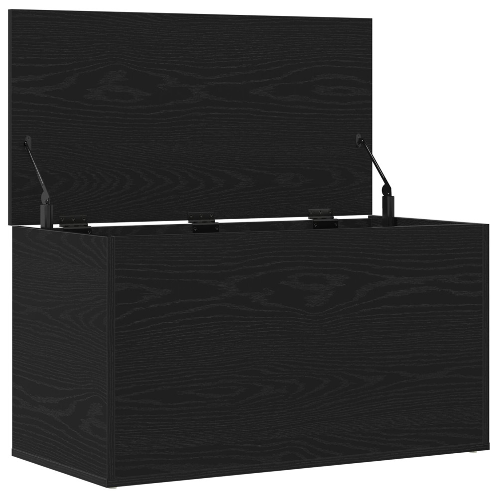 Produktbild för Förvaringslåda Svart Ek 84 x 42 x 46 cm Konstruerat trä