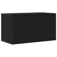 Produktbild för Förvaringslåda Svart Ek 84 x 42 x 46 cm Konstruerat trä