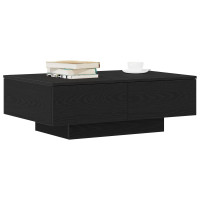 Produktbild för Kaffeebord Svart Ek 90 x 60 x 31 cm Konstruerat trä
