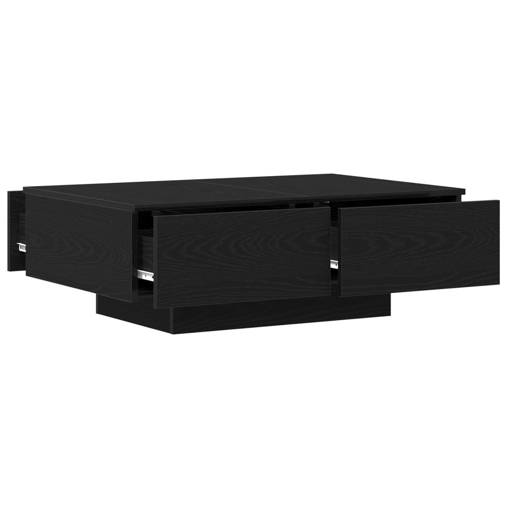 Produktbild för Kaffeebord Svart Ek 90 x 60 x 31 cm Konstruerat trä
