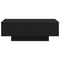 Produktbild för Kaffeebord Svart Ek 90 x 60 x 31 cm Konstruerat trä