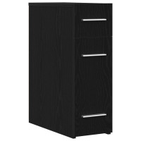Produktbild för Apotekarskåp Svart Ek 20 x 45,5 x 60 cm Konstruerat trä