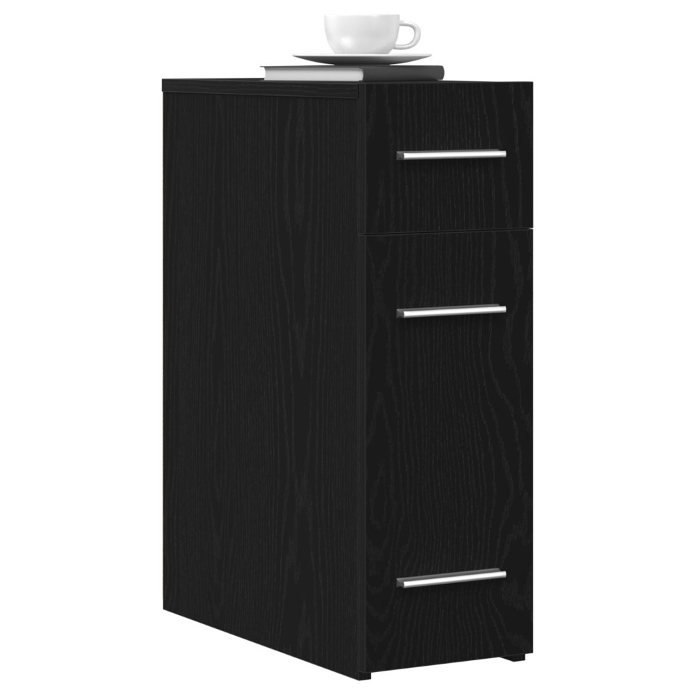Produktbild för Apotekarskåp Svart Ek 20 x 45,5 x 60 cm Konstruerat trä