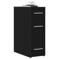 Produktbild för Apotekarskåp Svart Ek 20 x 45,5 x 60 cm Konstruerat trä