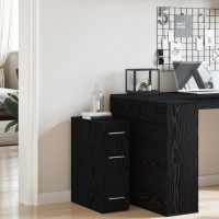 Produktbild för Apotekarskåp Svart Ek 20 x 45,5 x 60 cm Konstruerat trä