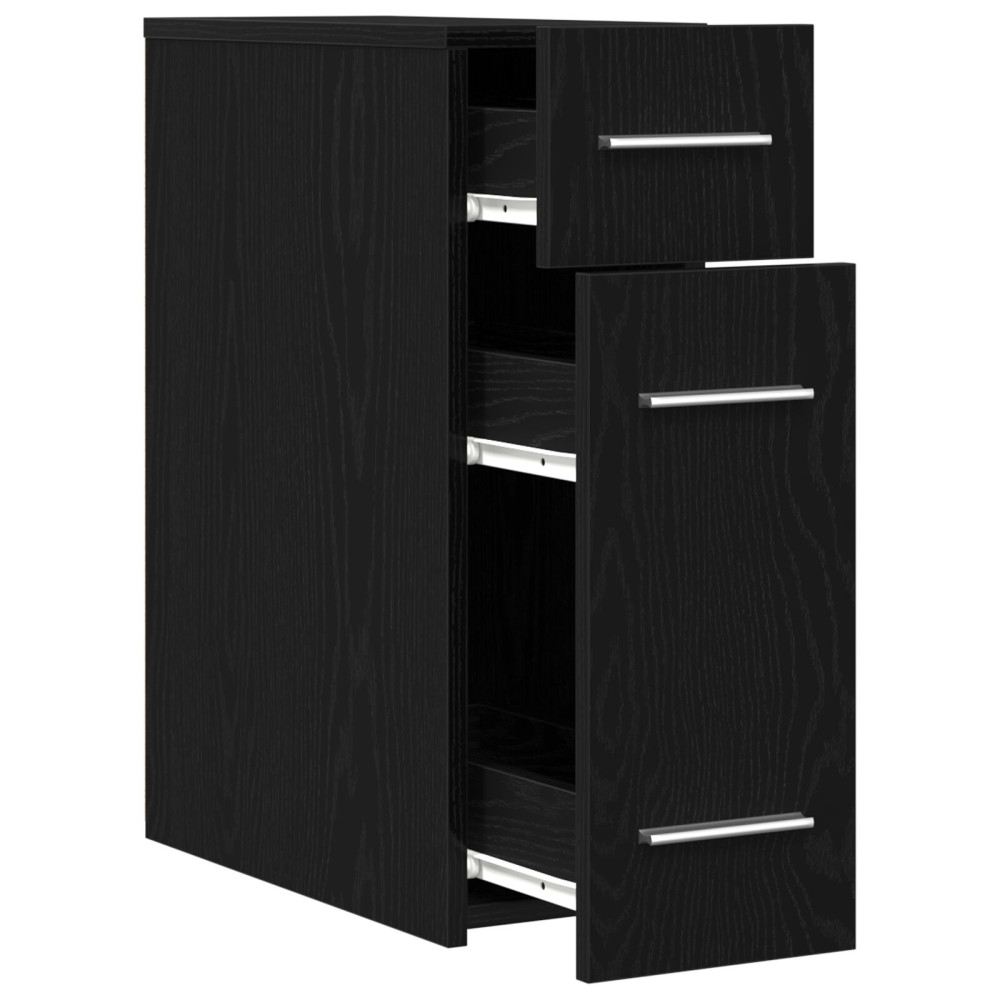 Produktbild för Apotekarskåp Svart Ek 20 x 45,5 x 60 cm Konstruerat trä