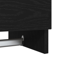 Produktbild för Garderob med låda Svart Ek 100 x 32,5 x 35 cm Konstruerat trä