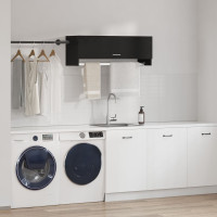 Produktbild för Garderob med låda Svart Ek 100 x 32,5 x 35 cm Konstruerat trä