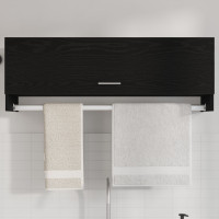 Produktbild för Garderob med låda Svart Ek 100 x 32,5 x 35 cm Konstruerat trä