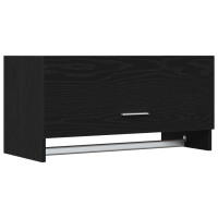Produktbild för Garderob med låda Svart Ek 70 x 32,5 x 35 cm Konstruerat trä