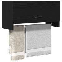 Produktbild för Garderob med låda Svart Ek 70 x 32,5 x 35 cm Konstruerat trä