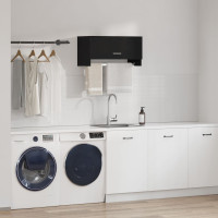 Produktbild för Garderob med låda Svart Ek 70 x 32,5 x 35 cm Konstruerat trä