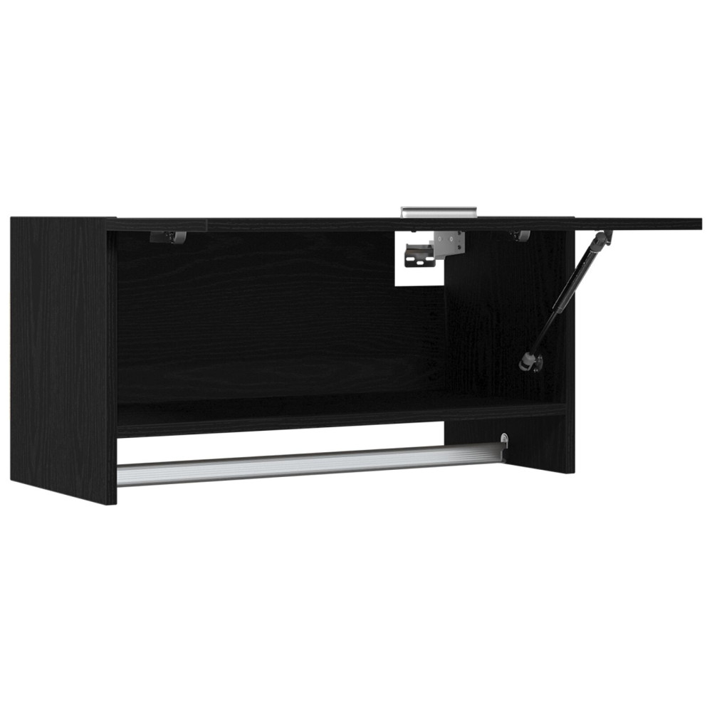 Produktbild för Garderob med låda Svart Ek 70 x 32,5 x 35 cm Konstruerat trä