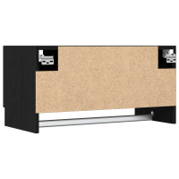 Produktbild för Garderob med låda Svart Ek 70 x 32,5 x 35 cm Konstruerat trä