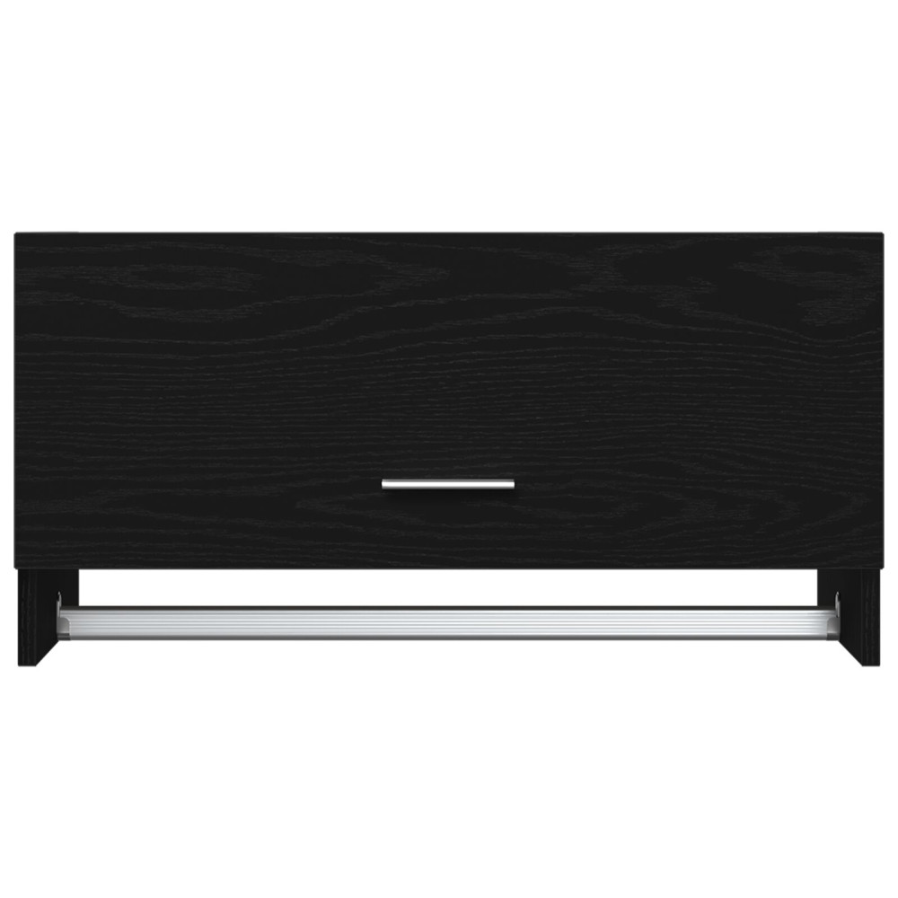 Produktbild för Garderob med låda Svart Ek 70 x 32,5 x 35 cm Konstruerat trä