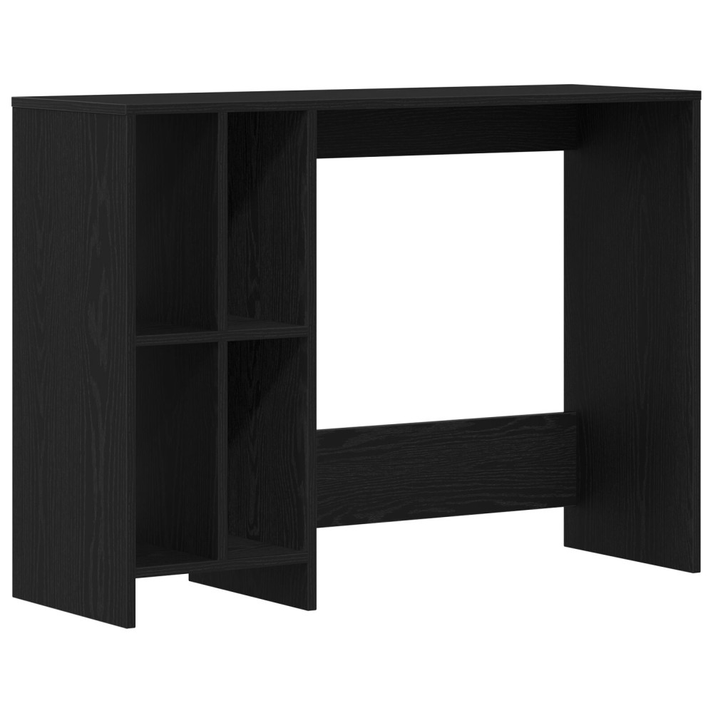 Produktbild för Skrivbord med hylla Svart Ek 102,5 x 35 x 75 cm Konstruerat trä
