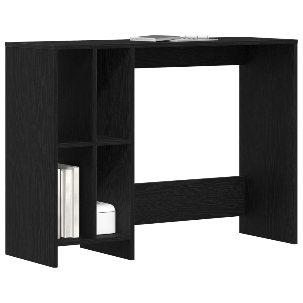 Produktbild för Skrivbord med hylla Svart Ek 102,5 x 35 x 75 cm Konstruerat trä