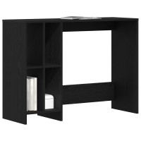 Produktbild för Skrivbord med hylla Svart Ek 102,5 x 35 x 75 cm Konstruerat trä