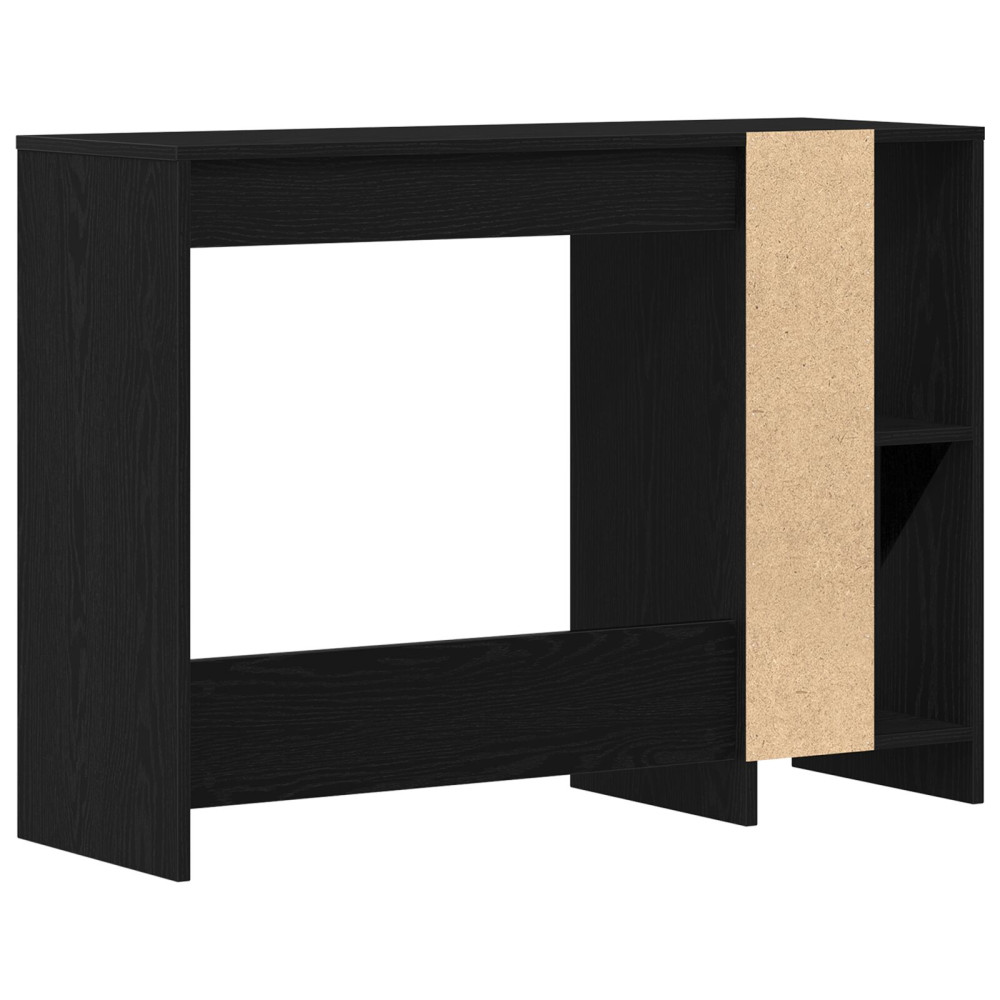 Produktbild för Skrivbord med hylla Svart Ek 102,5 x 35 x 75 cm Konstruerat trä