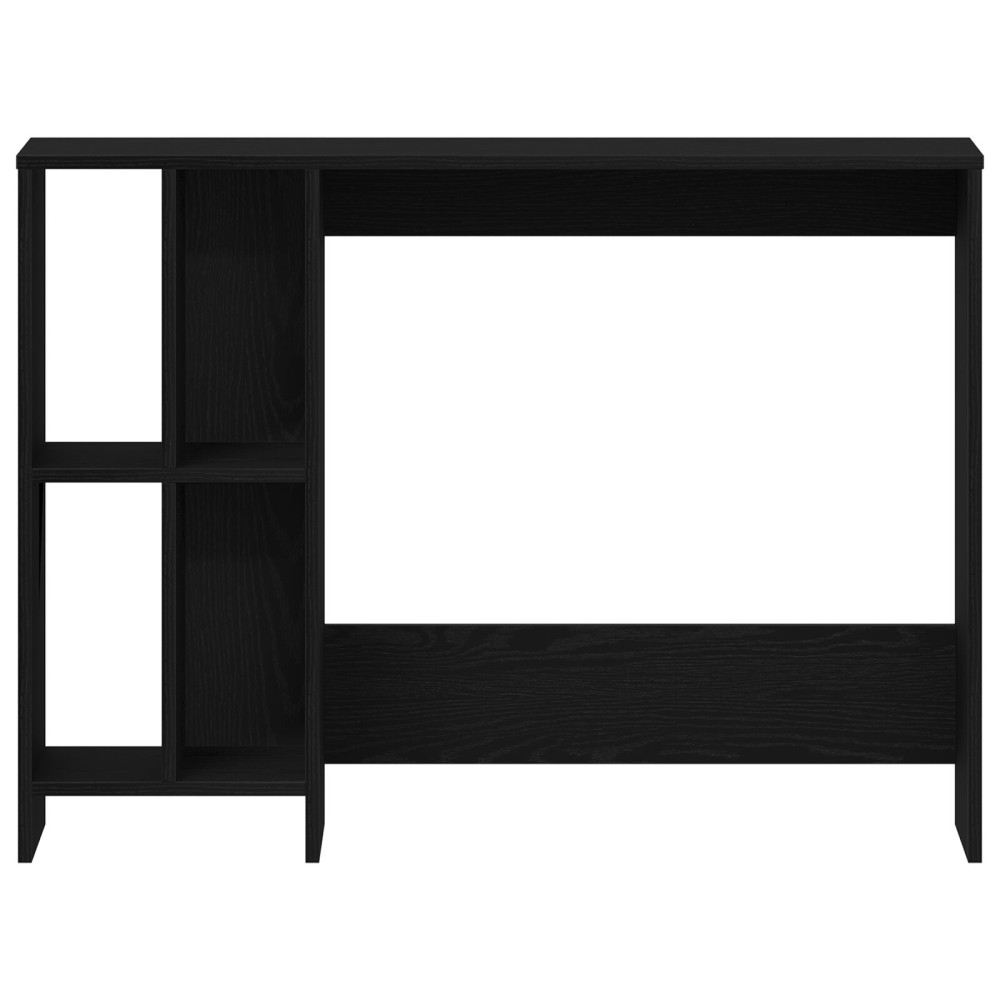 Produktbild för Skrivbord med hylla Svart Ek 102,5 x 35 x 75 cm Konstruerat trä