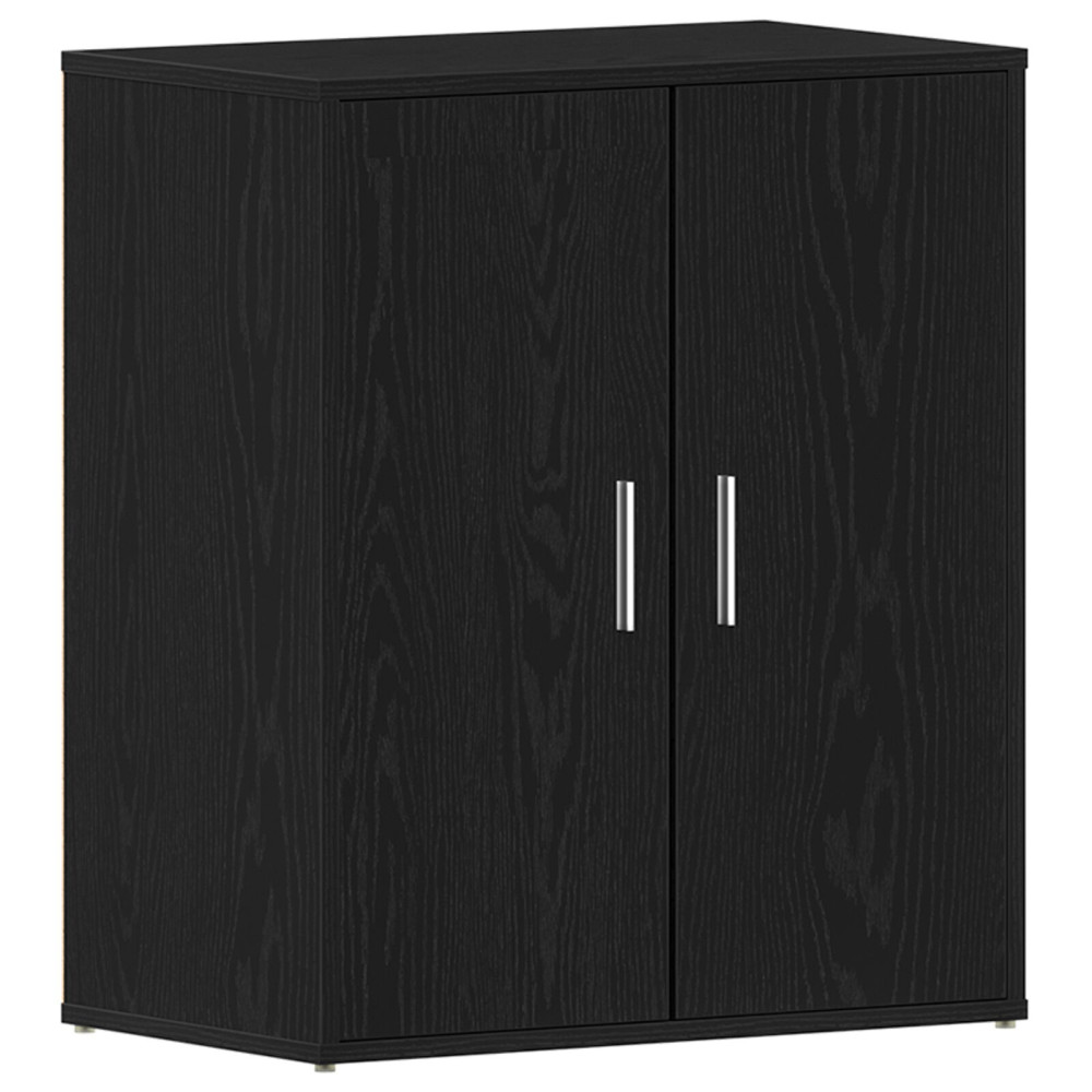 Produktbild för Skoskåp med hylla Svart Ek 60 x 35 x 70 cm Konstruerat trä