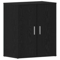 Produktbild för Skoskåp med hylla Svart Ek 60 x 35 x 70 cm Konstruerat trä