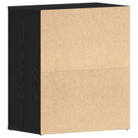 Produktbild för Skoskåp med hylla Svart Ek 60 x 35 x 70 cm Konstruerat trä