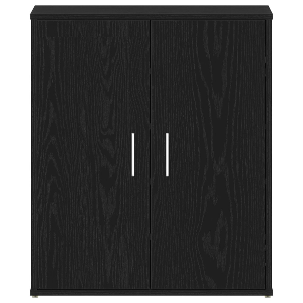 Produktbild för Skoskåp med hylla Svart Ek 60 x 35 x 70 cm Konstruerat trä