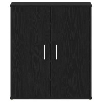 Produktbild för Skoskåp med hylla Svart Ek 60 x 35 x 70 cm Konstruerat trä