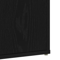 Produktbild för Skoskåp med hylla Svart Ek 60 x 35 x 70 cm Konstruerat trä