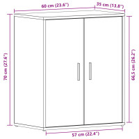 Produktbild för Skoskåp med hylla Svart Ek 60 x 35 x 70 cm Konstruerat trä