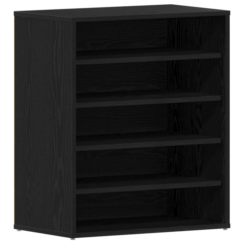 Produktbild för Skoskåp med hylla Svart Ek 60 x 35 x 70 cm Konstruerat trä