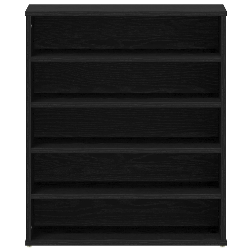 Produktbild för Skoskåp med hylla Svart Ek 60 x 35 x 70 cm Konstruerat trä